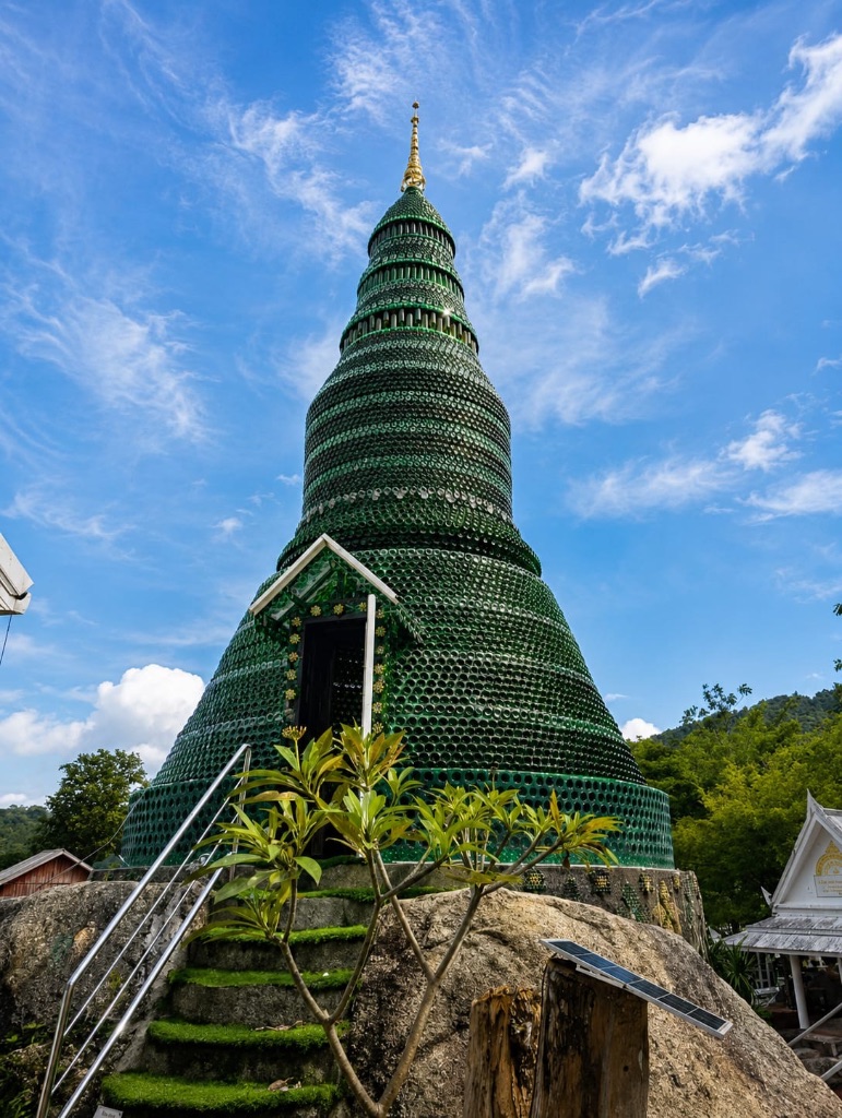 Green bottle pagoda of the temple next door
